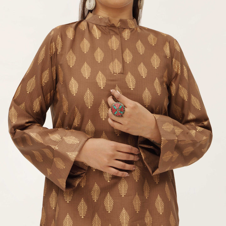 2PC- Unstitched Screen Printed Cotton Suit US5326