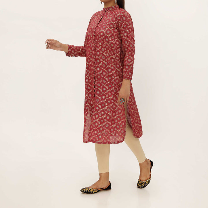 1PC- Unstitched Screen Printed Cotton Shirt US5333