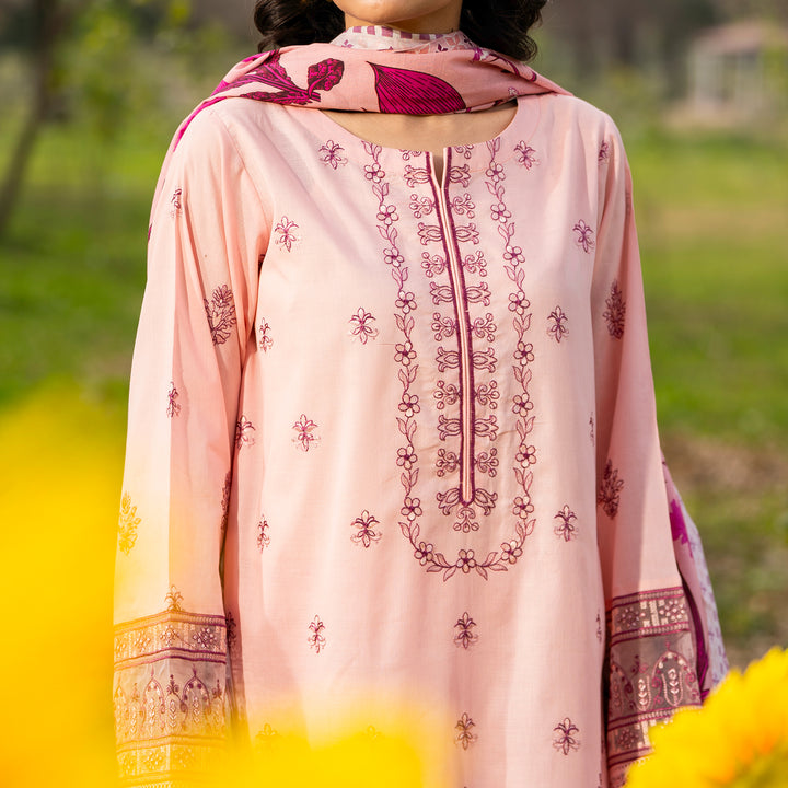 3PC- Unstitched Embroidered Lawn Suit US5352
