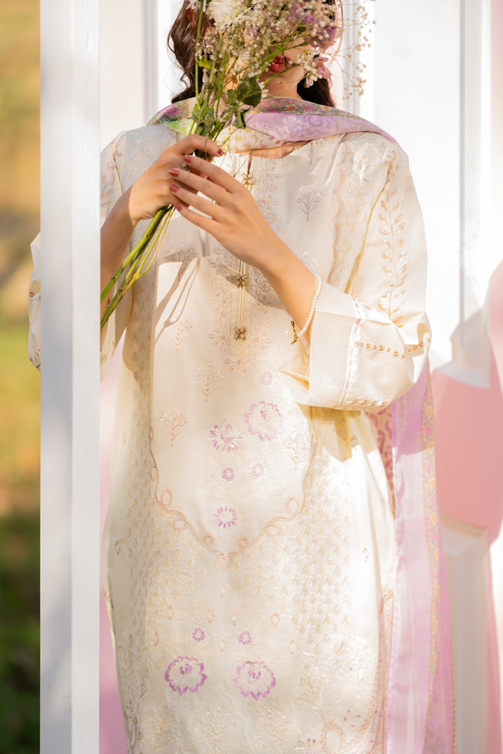 3PC- Unstitched Embroidered Lawn Suit US5380