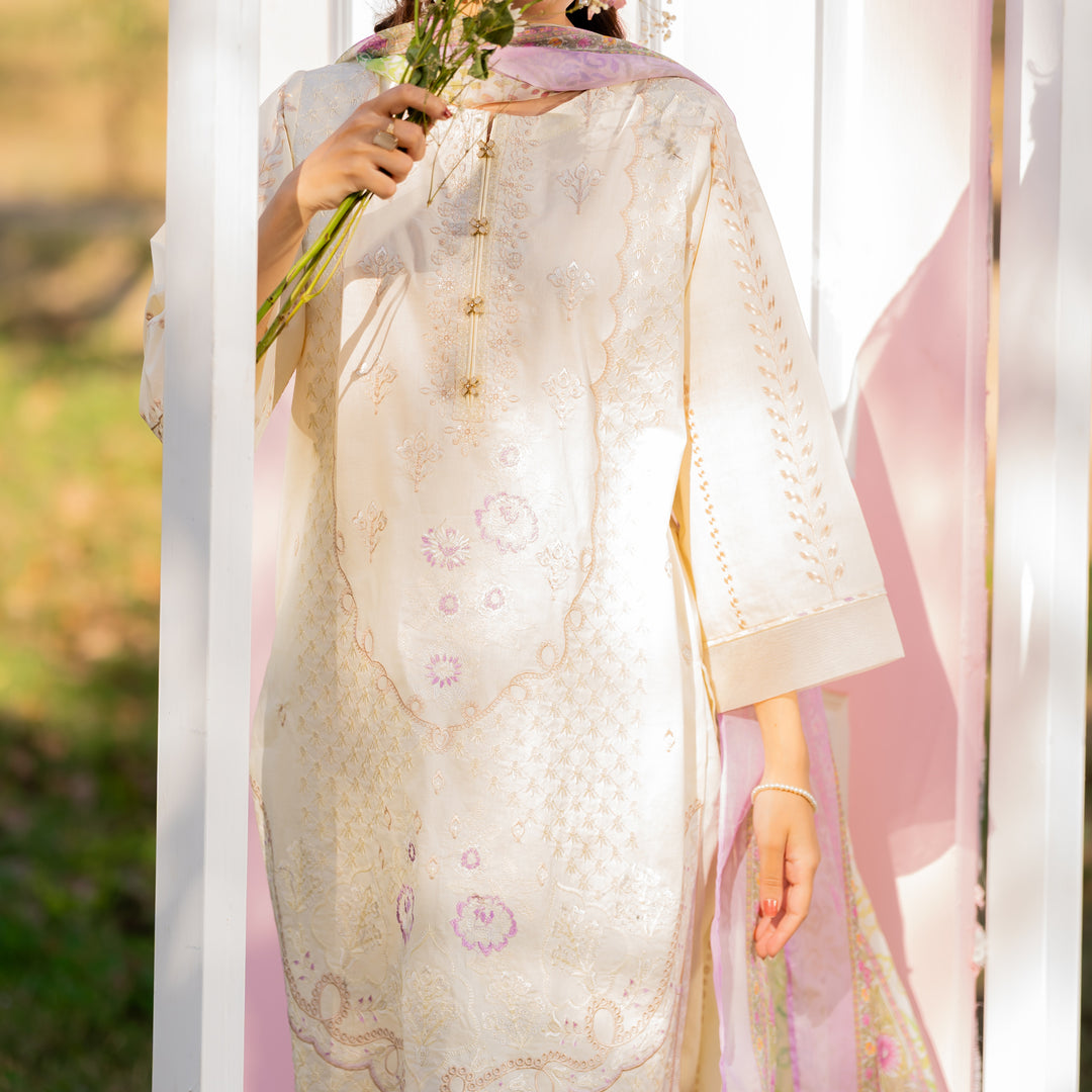 3PC- Unstitched Embroidered Lawn Suit US5380