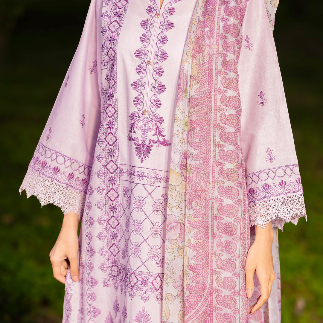 3PC- Unstitched Embroidered Lawn Suit US5382