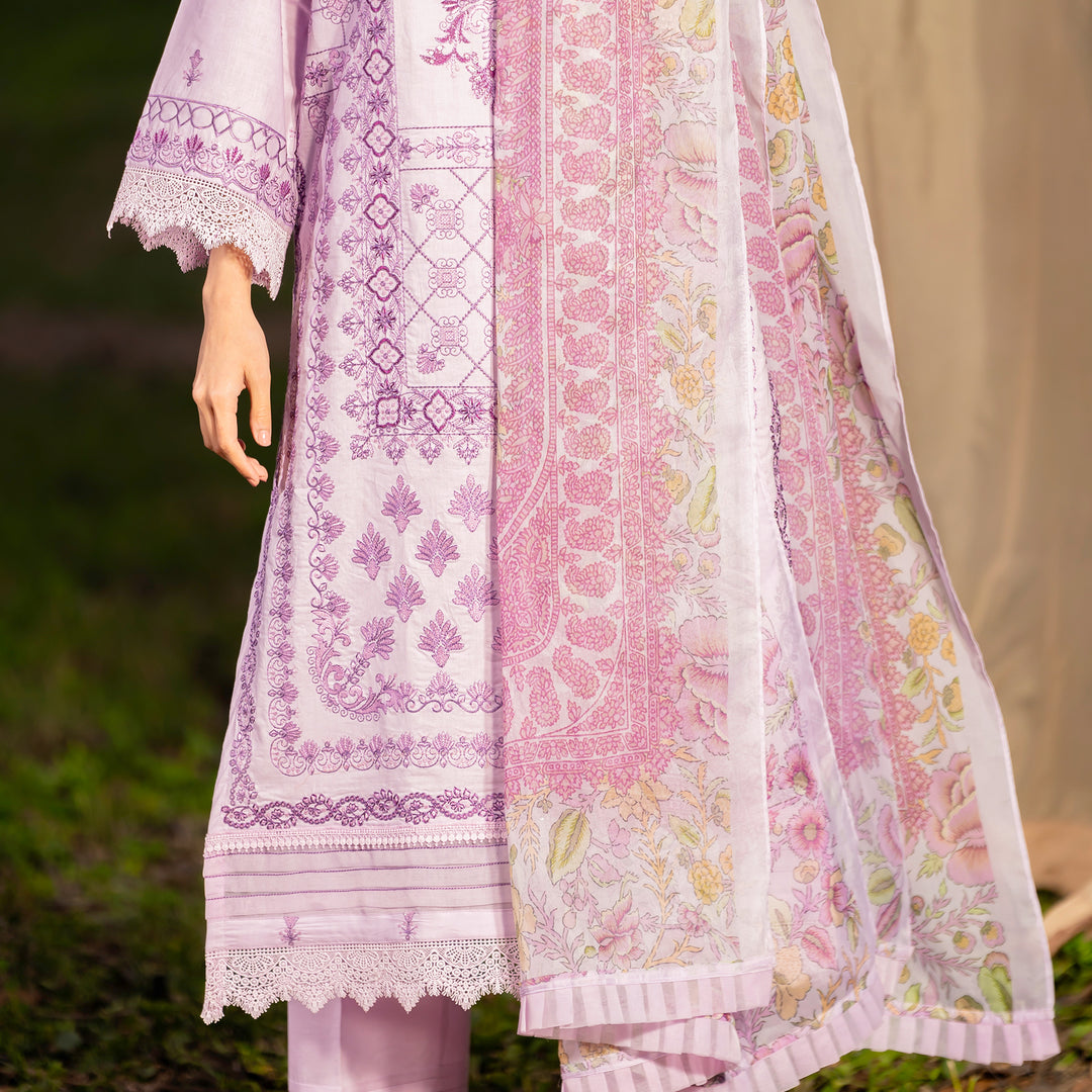 3PC- Unstitched Embroidered Lawn Suit US5382