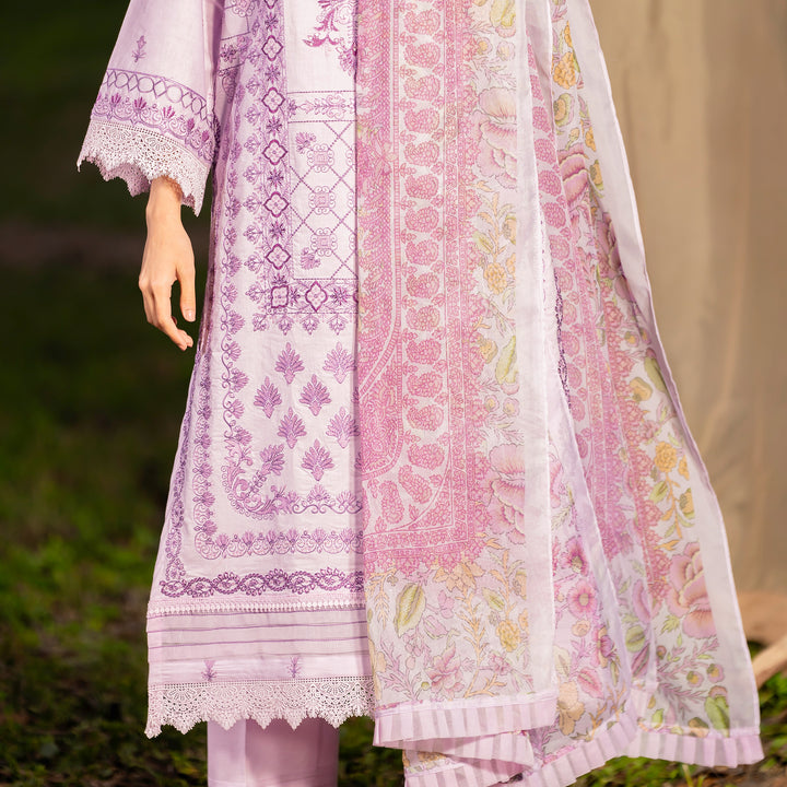 3PC- Unstitched Embroidered Lawn Suit US5382