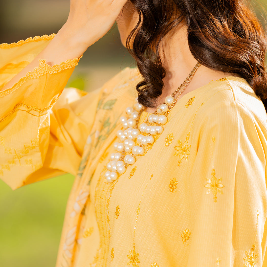 3PC- Unstitched Embroidered Lawn Suit US5386