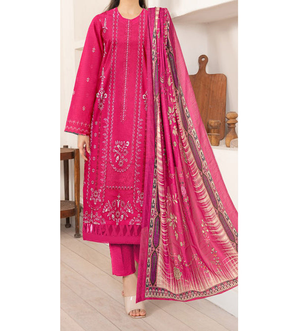 3PC- Unstitched Embroidered Lawn Suit US5387