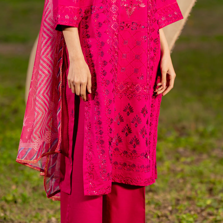 3PC- Unstitched Embroidered Lawn Suit US5388