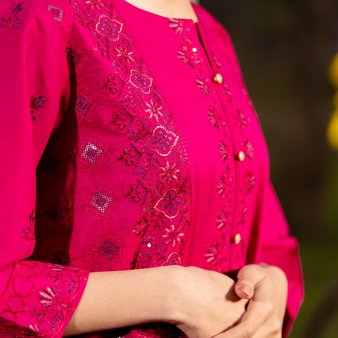 3PC- Unstitched Embroidered Lawn Suit US5388