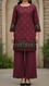 Red Unstitched Digital Printed Bana Doriya Lawn Shirt US6050