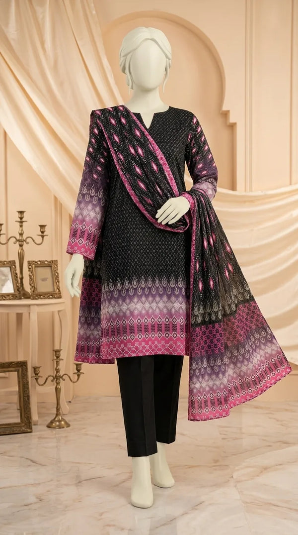 3 PC Digital Printed Lawn Suit US610001