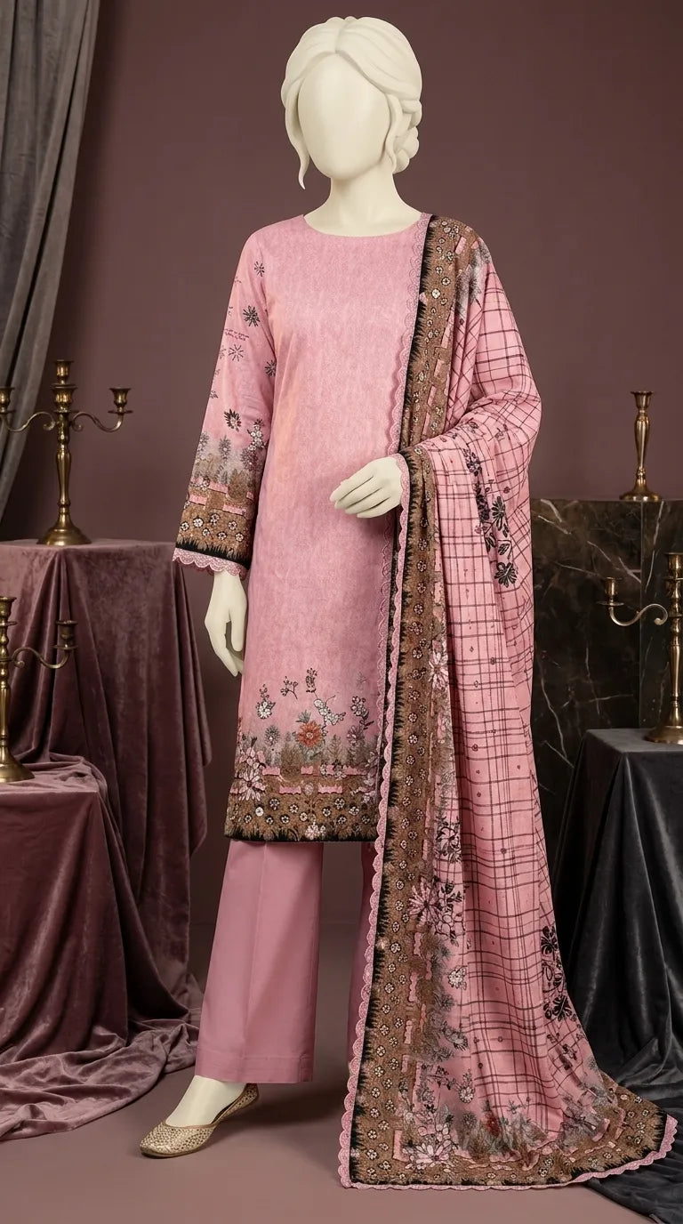 3 PC Digital Printed Lawn Suit US611418