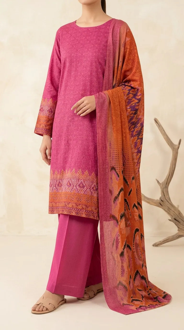 3 PC Digital Printed Lawn Suit US6121