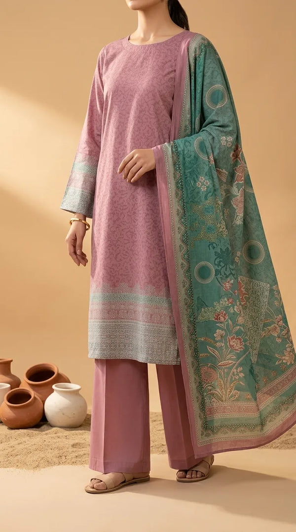 3 PC Digital Printed Lawn Suit US6125