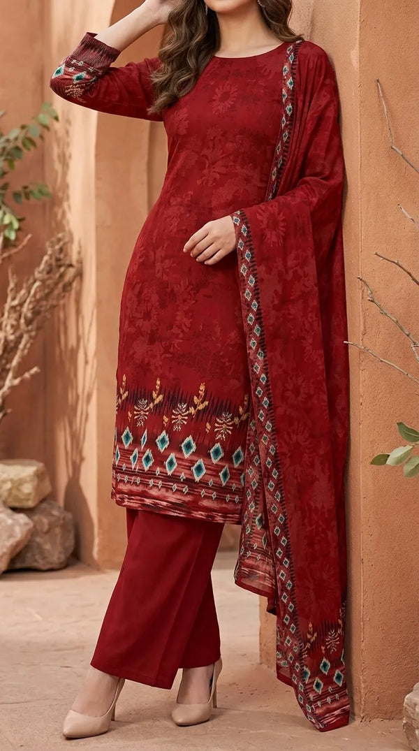 3 PC Digital Printed Lawn Suit US6130