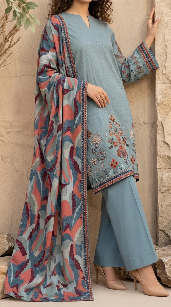 3 PC Digital Printed Lawn Suit US6145