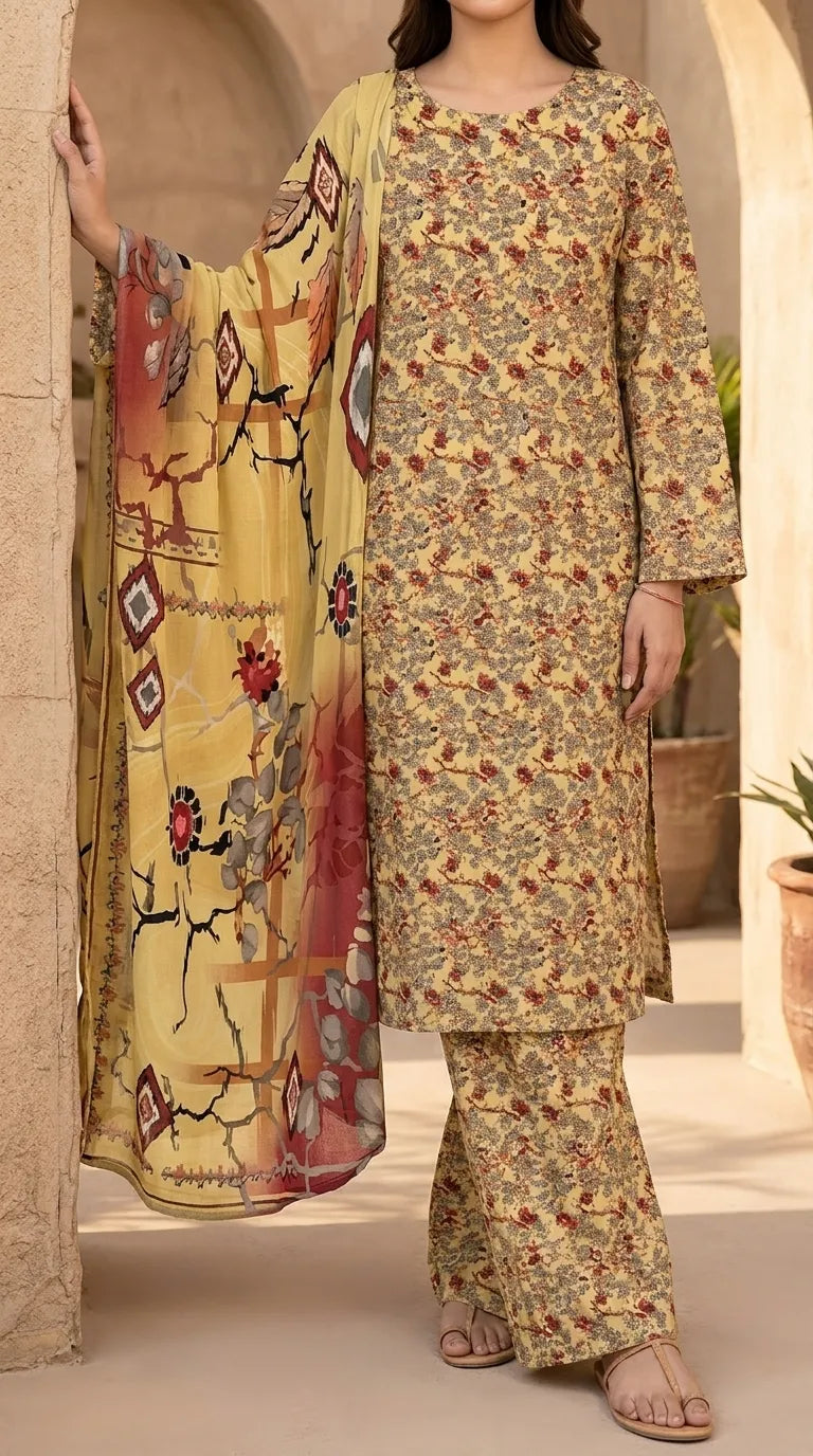 3 PC Digital Printed Lawn Suit US6168