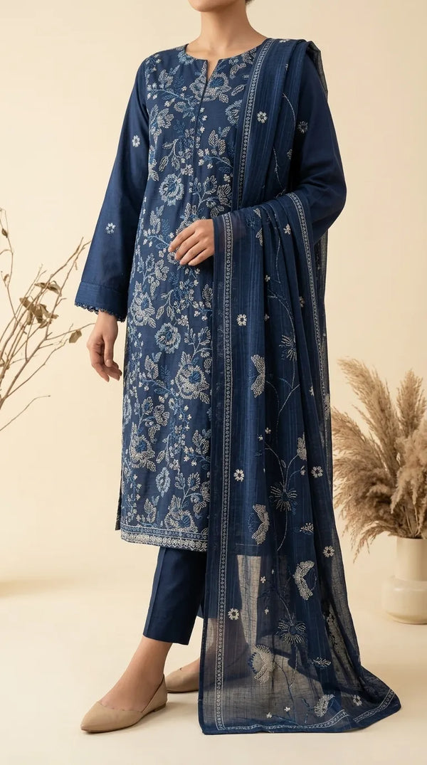 3 PC Unstitched Embellished Suit US622148