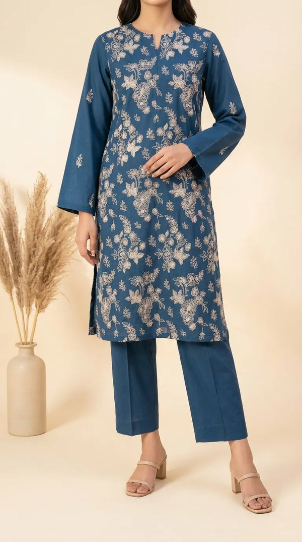 2 PC Unstitched Embellished Suit US622412