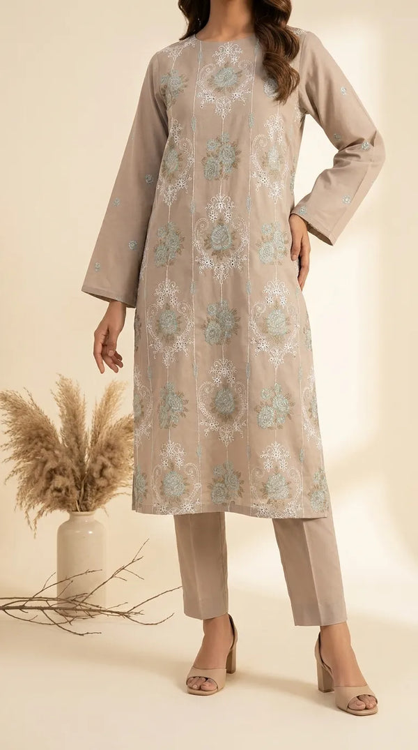 2 PC Unstitched Embellished Lawn Suit US622793
