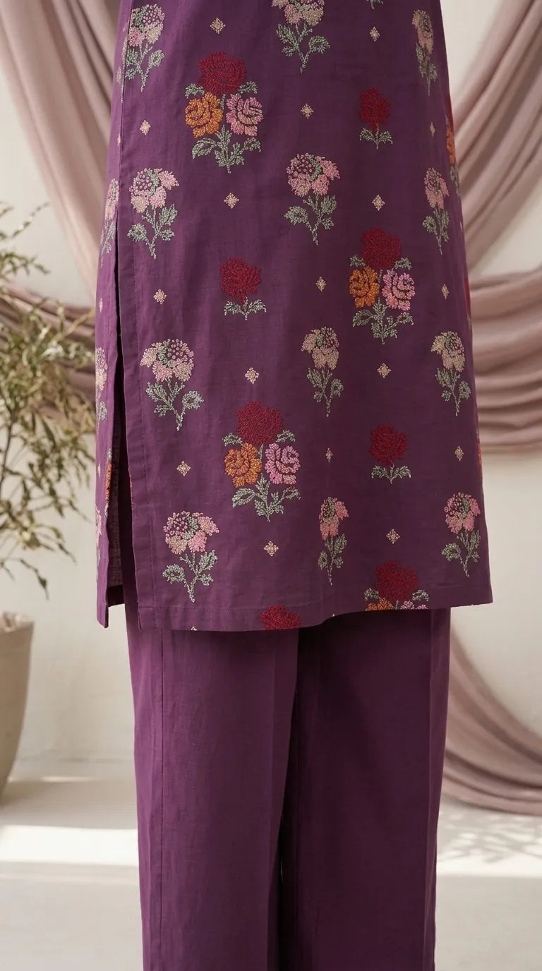 2 PC Unstitched Embellished Lawn Suit US623266