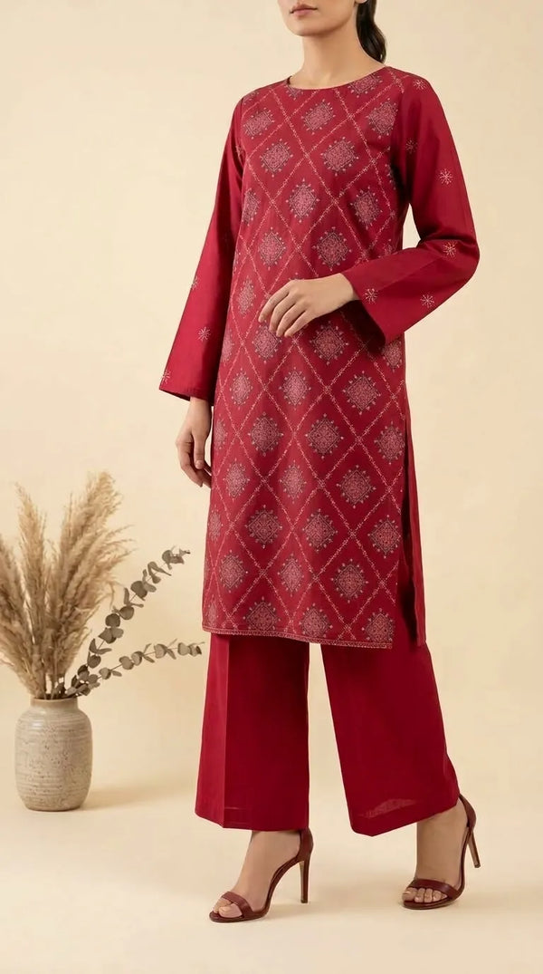 2 PC Unstitched Embellished Suit US623413