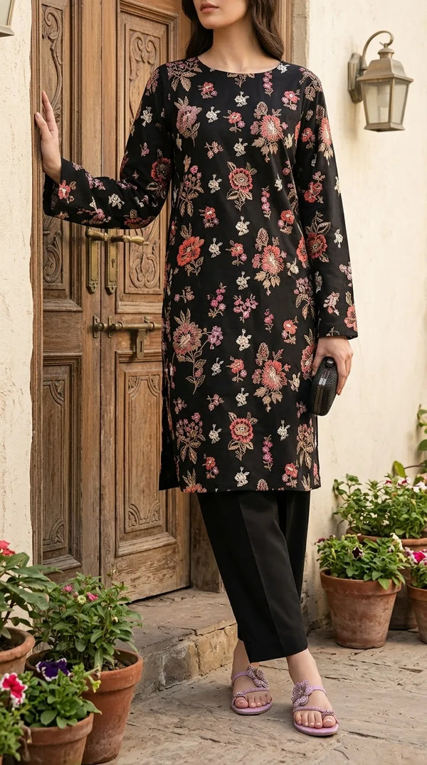 2 PC Unstitched Embellished Lawn Suit US623601
