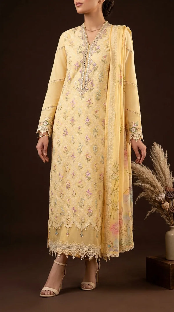 3 PC Unstitched Embellished Suit US624920