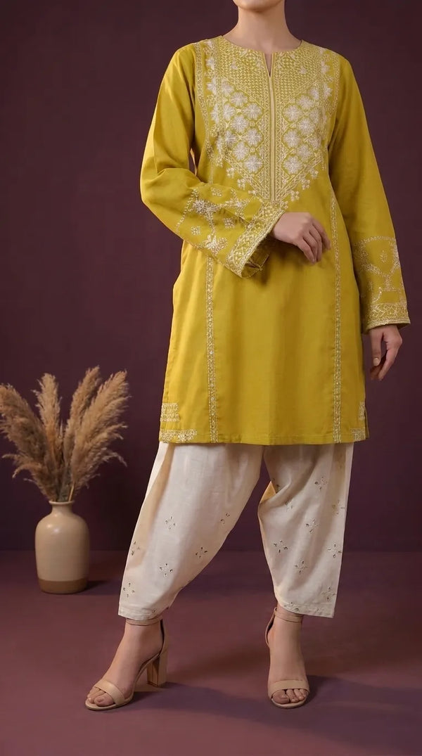3 PC Unstitched Embellished Suit US625411