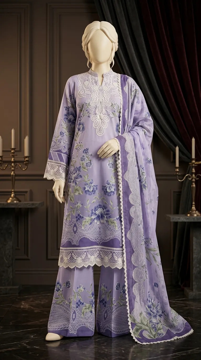 3 PC Digital Printed Lawn Suit US627666