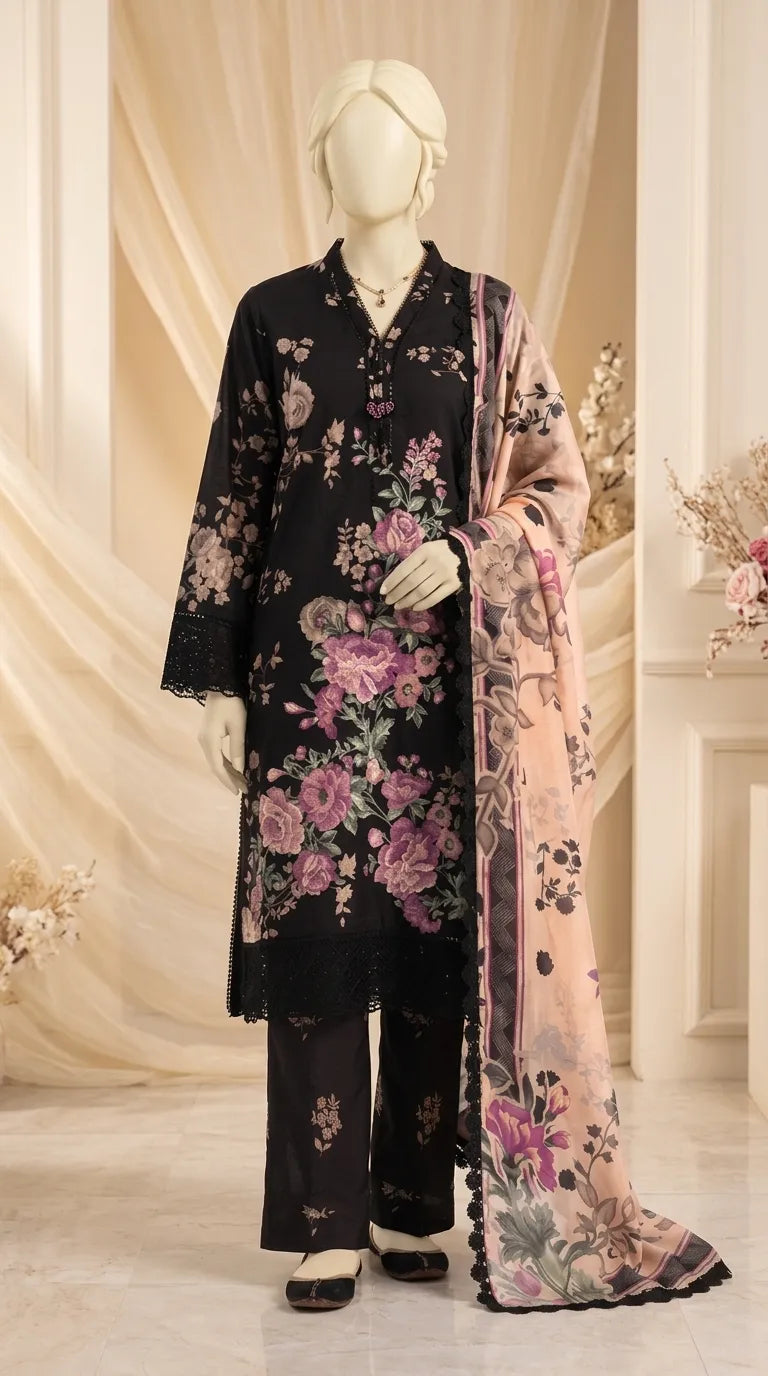 3 PC Digital Printed Lawn Suit US627801