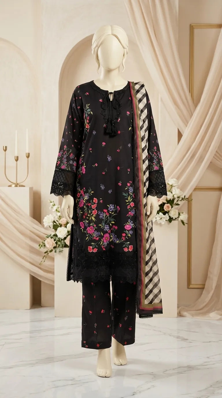 3 PC Digital Printed Lawn Suit US628501