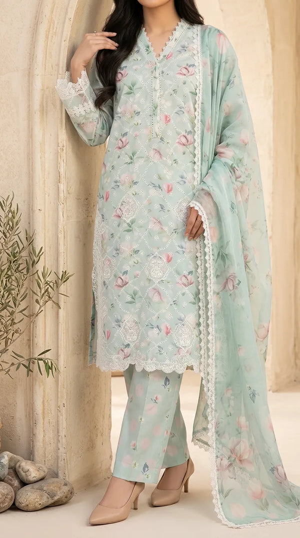 3 PC Digital Printed Lawn Suit US6290