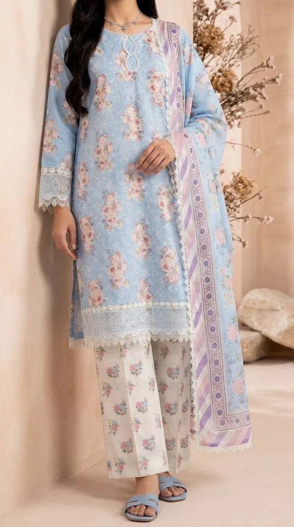 3 PC Digital Printed Lawn Suit US6297