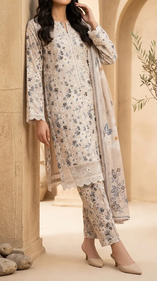3 PC Digital Printed Lawn Suit US6299