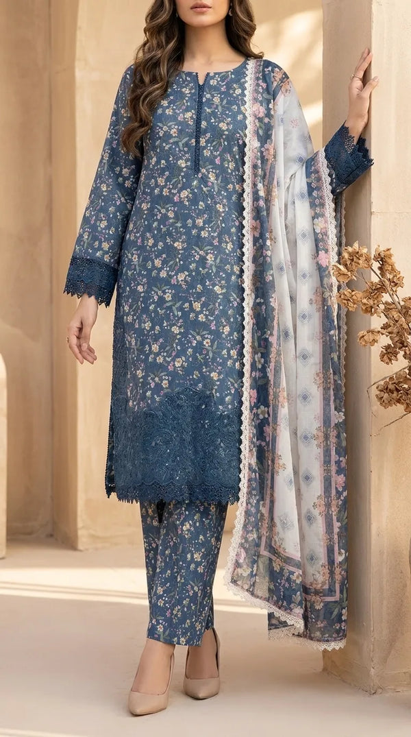 3 PC Digital Printed Lawn Suit US6312