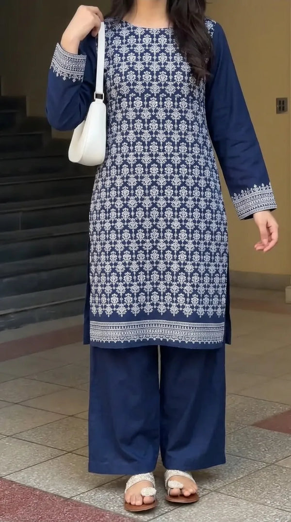 2 PC Unstitched Embroidered Khaddar Suit US638148