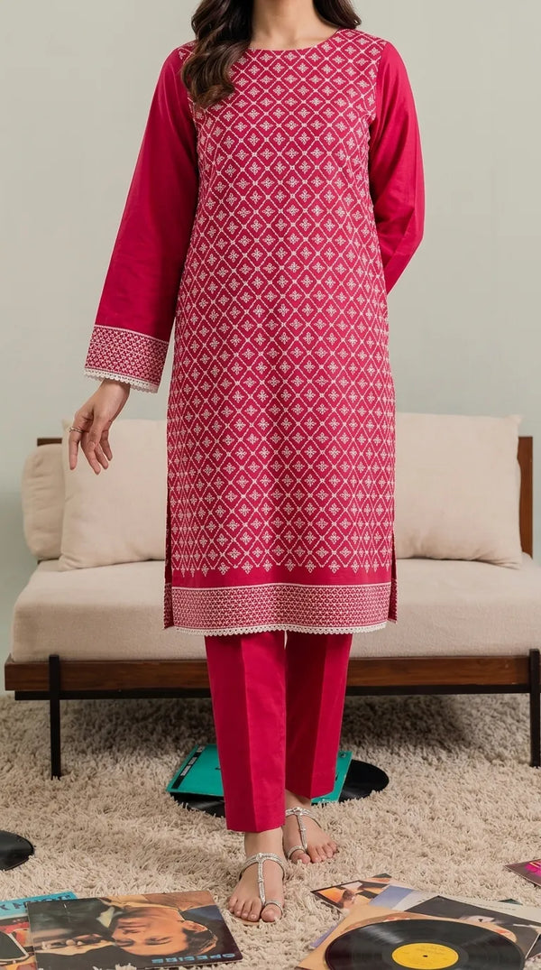 2 PC Unstitched Embroidered Khaddar Suit US638405