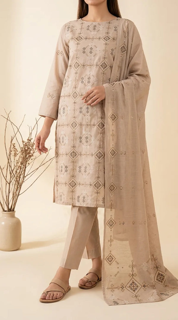 3 PC Unstitched Lawn Suit US646307