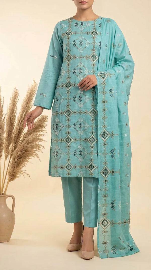 3 PC Unstitched Lawn Suit US646317