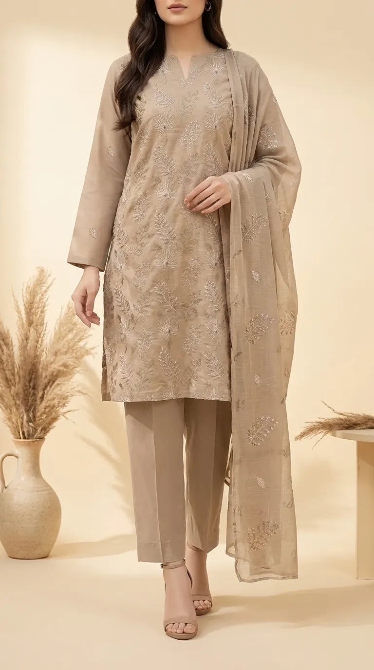 3 PC Unstitched Lawn Suit US646462