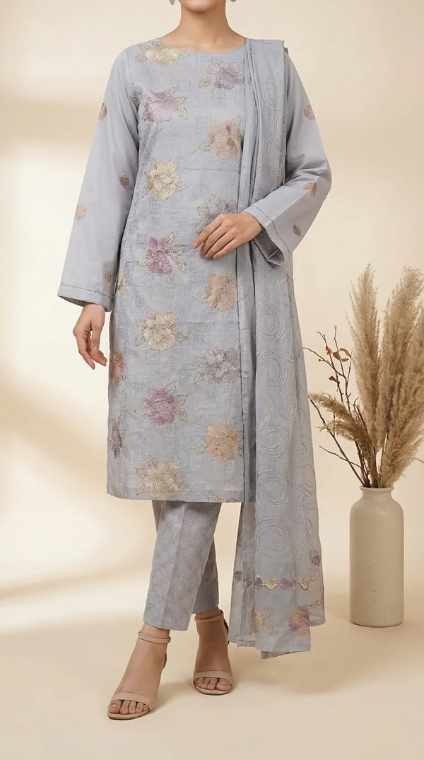 3 PC Unstitched Lawn Suit US646595