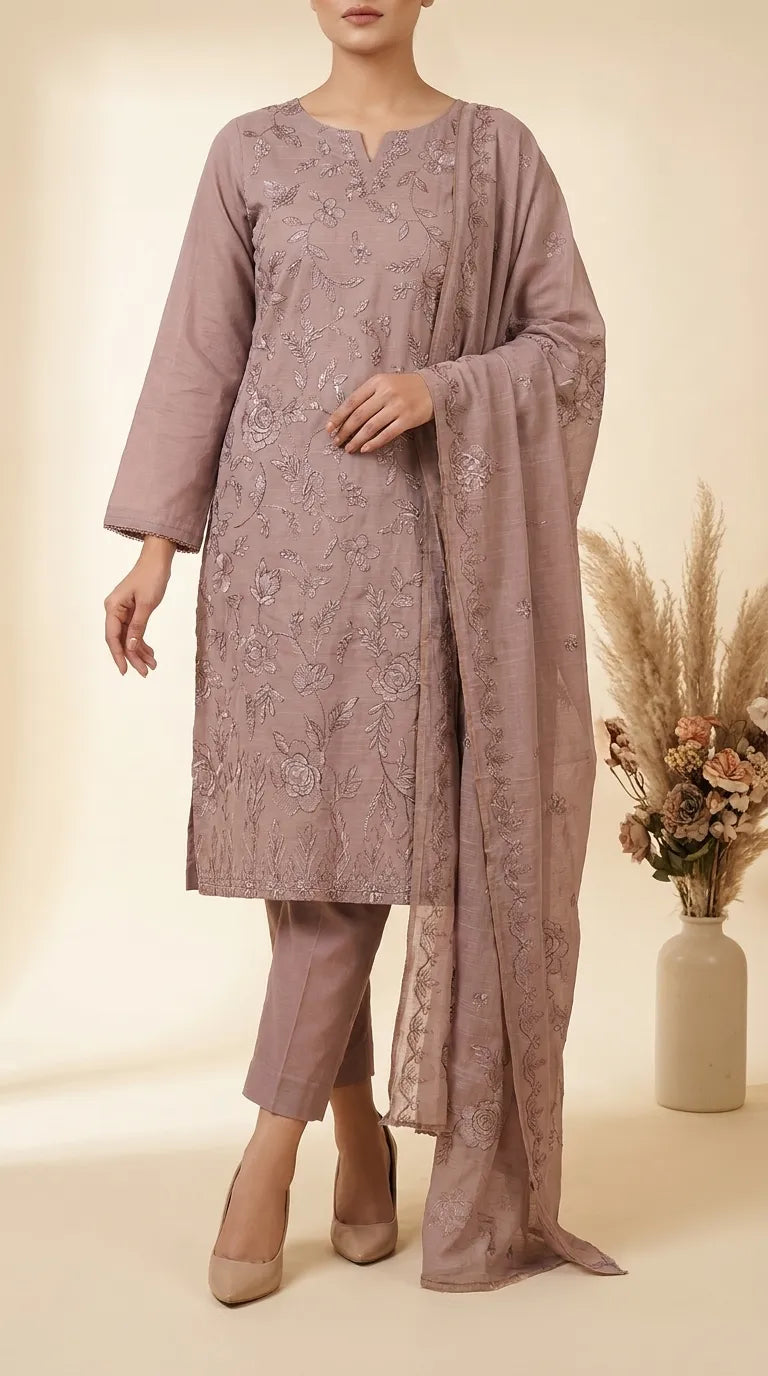 3 PC Unstitched Lawn Suit US646659