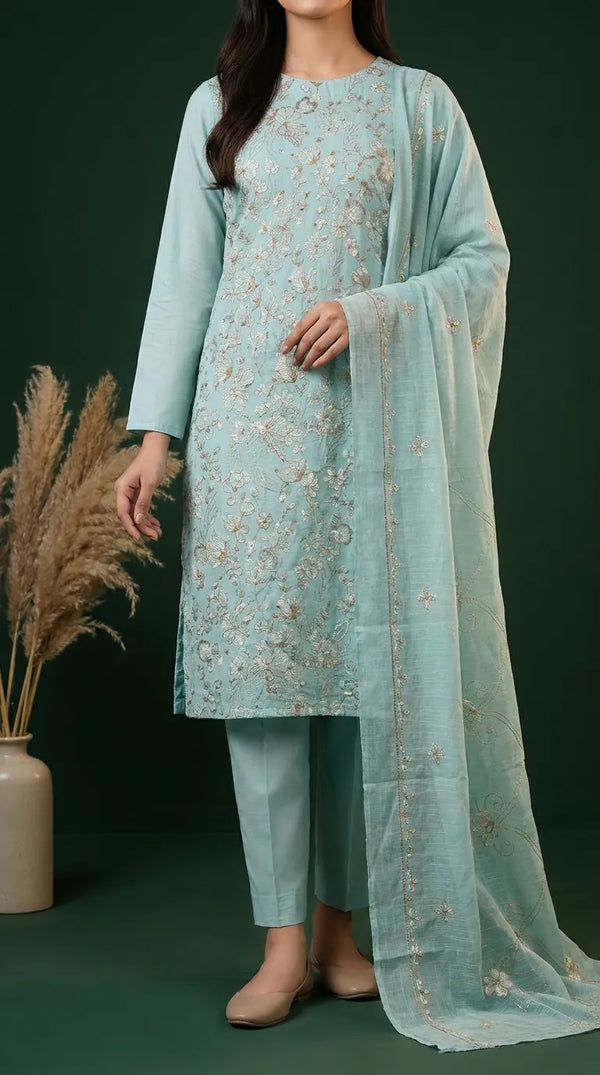3 PC Unstitched Lawn Suit US646717