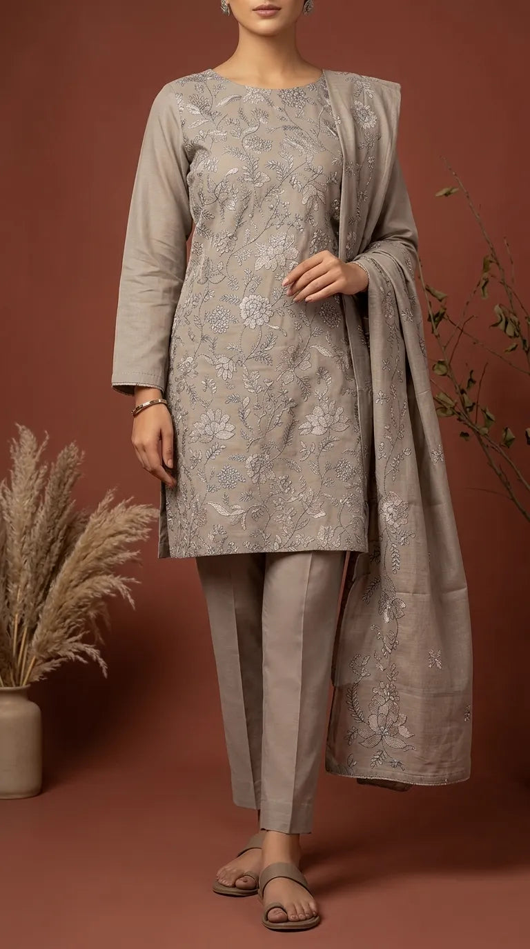 3 PC Unstitched Lawn Suit US646807