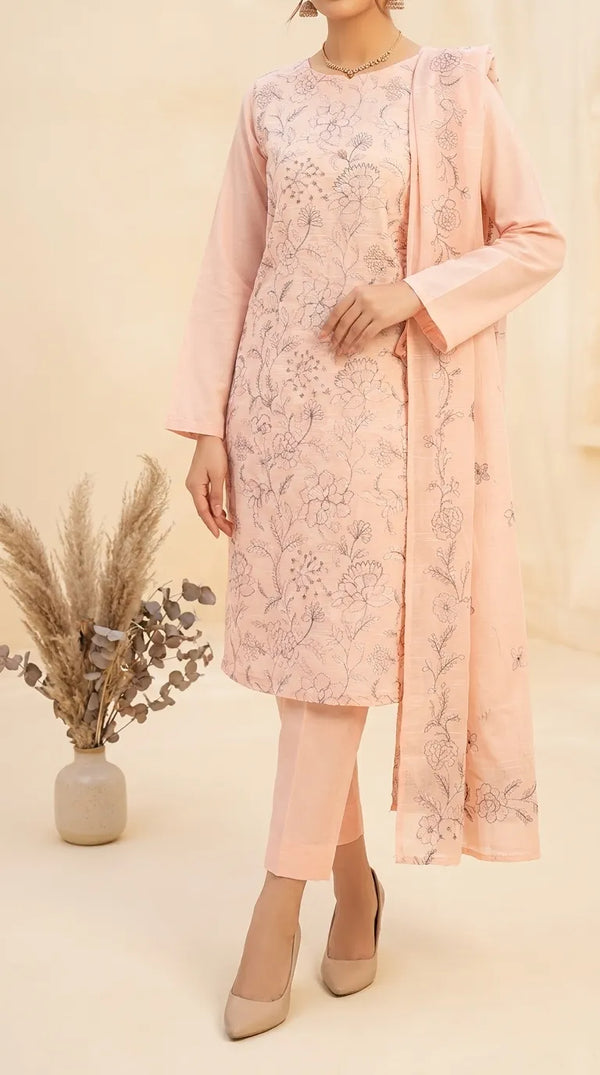 3 PC Unstitched Lawn Suit US646818