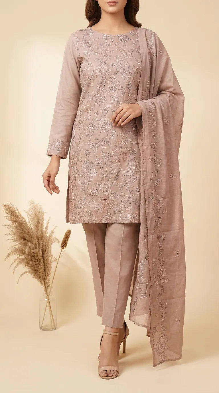3 PC Unstitched Lawn Suit US646859