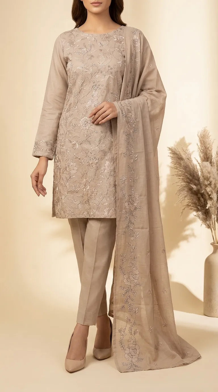 3 PC Unstitched Lawn Suit US646862