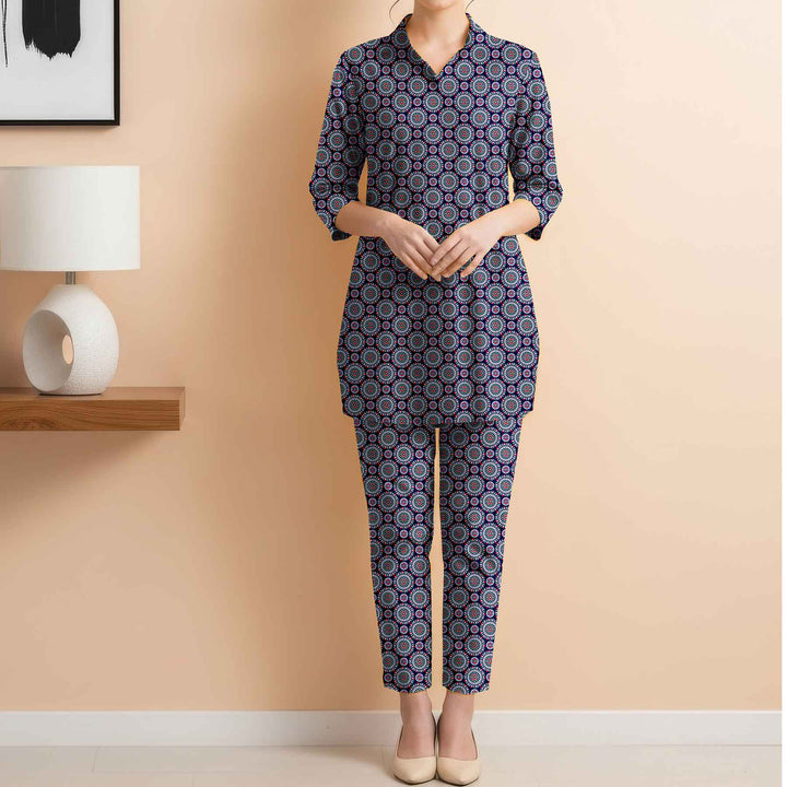 2PC- Unstitched Printed Cotton Cambric suit UW5093