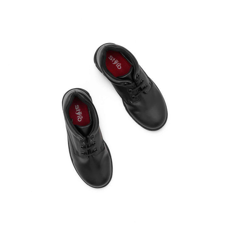 Boys Black Lace Up School Shoes WKS019