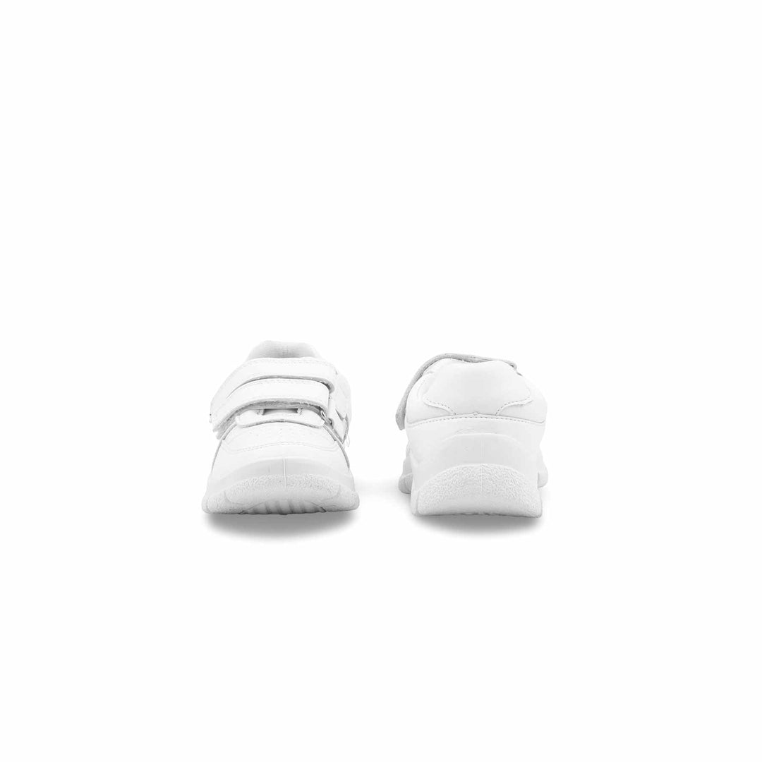 Boys White Dual Strap Schools Shoes WKS035